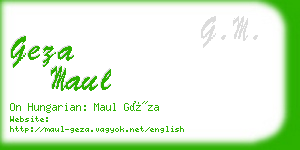 geza maul business card